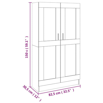 Bokhylle sonoma eik 82,5x30,5x150 cm konstruert tre