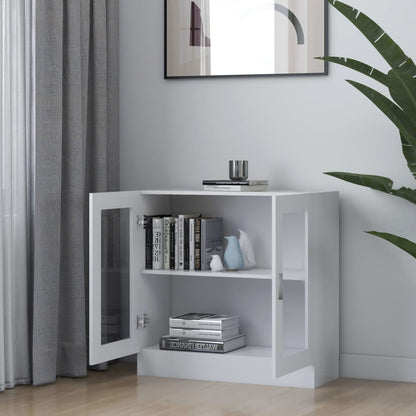 Vitrine hvit 82,5x30,5x80 cm konstruert tre