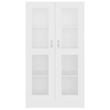 Vitrine hvit 82,5x30,5x150 cm konstruert tre