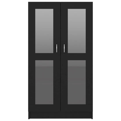 Vitrine svart 82,5x30,5x150 cm konstruert tre