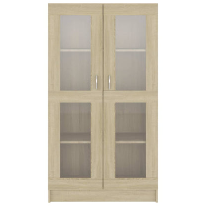 Vitrine sonoma eik 82,5x30,5x150 cm konstruert tre