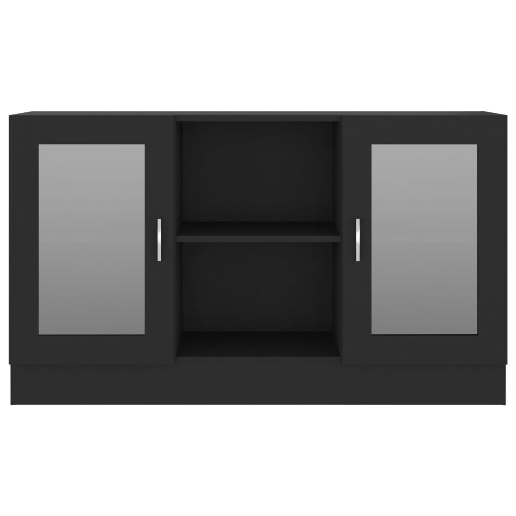 Vitrine svart 120x30,5x70 cm konstruert tre