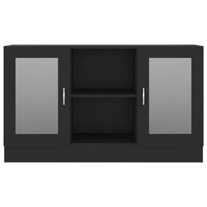 Vitrine svart 120x30,5x70 cm konstruert tre
