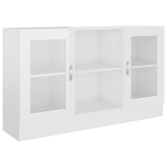 Vitrine høyglans hvit 120x30,5x70 cm konstruert tre