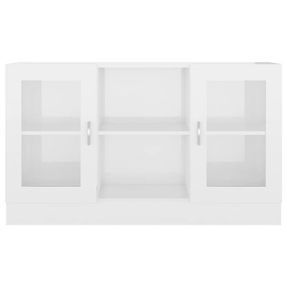 Vitrine høyglans hvit 120x30,5x70 cm konstruert tre
