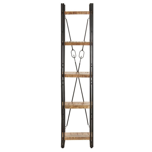 Bokhylle 5 etasjer 40x30x180 cm heltre mango