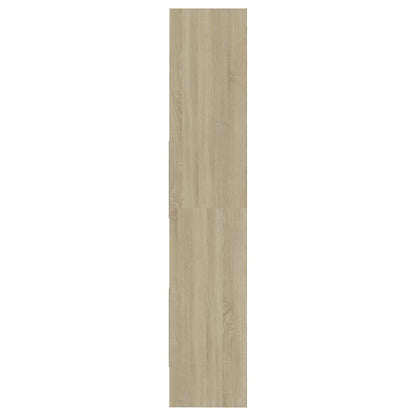 Bokhylle hvit og sonoma eik 60x35x180 cm konstruert tre