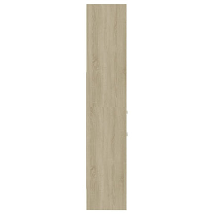Bokhylle hvit og sonoma eik 40x35x180 cm konstruert tre