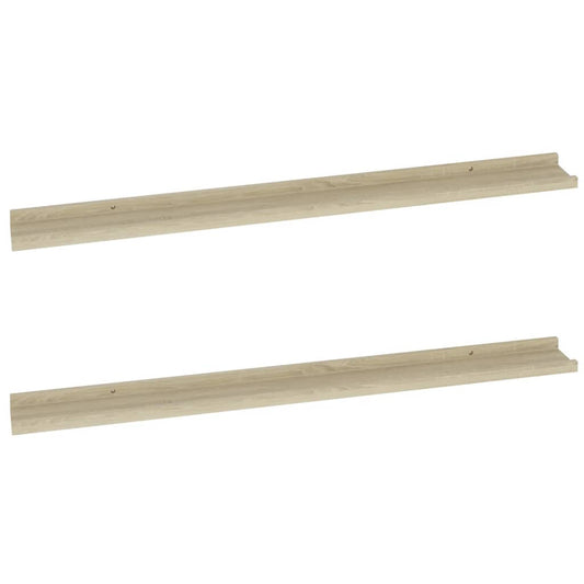 Vegghyller 2 stk sonoma eik 100x9x3 cm