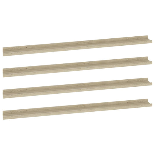Vegghyller 4 stk sonoma eik 115x9x3 cm