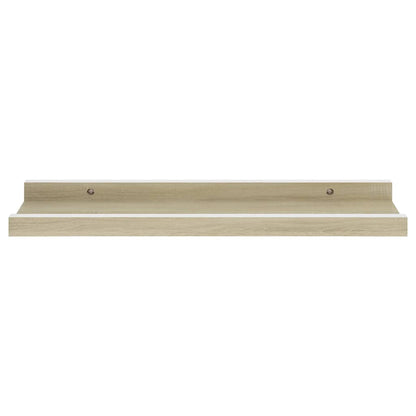 Vegghyller 4 stk hvit og sonoma eik 40x9x3 cm