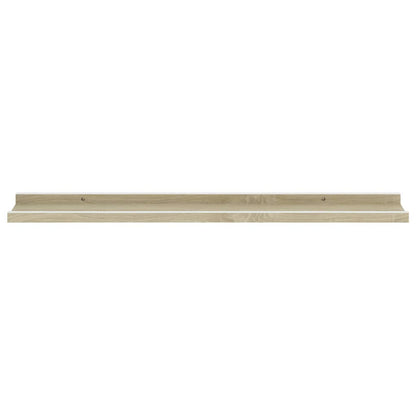 Vegghyller 4 stk hvit og sonoma eik 80x9x3 cm