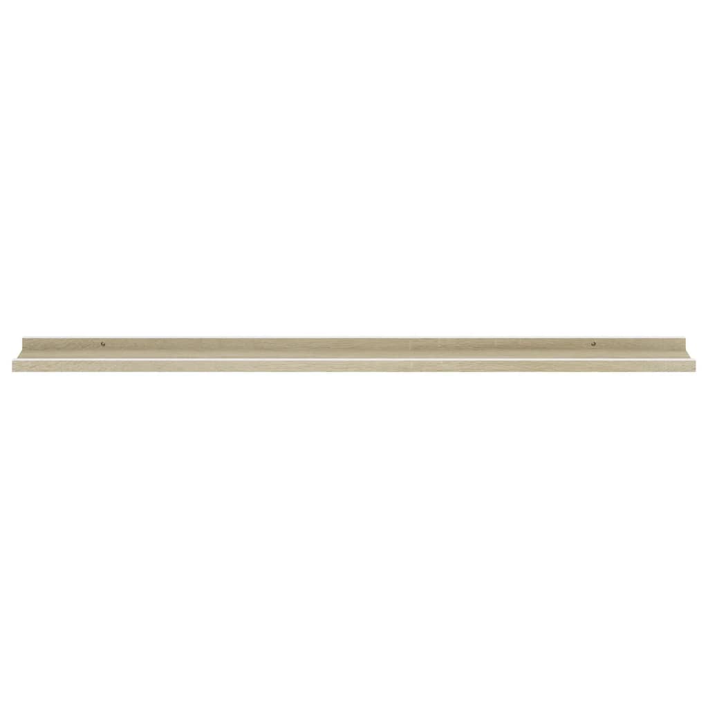 Vegghyller 4 stk hvit og sonoma eik 115x9x3 cm