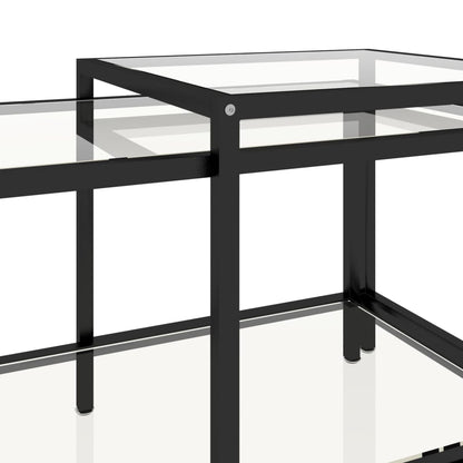 Tebord 2 stk herdet glass gjennomsiktig