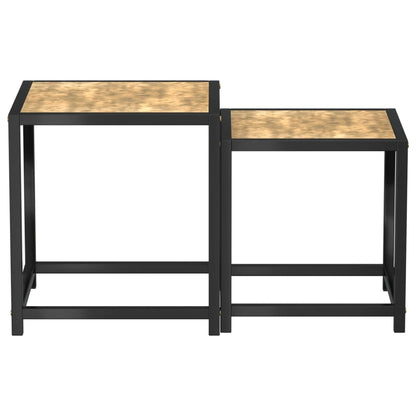 Tebord 2 stk MDF svart og gul