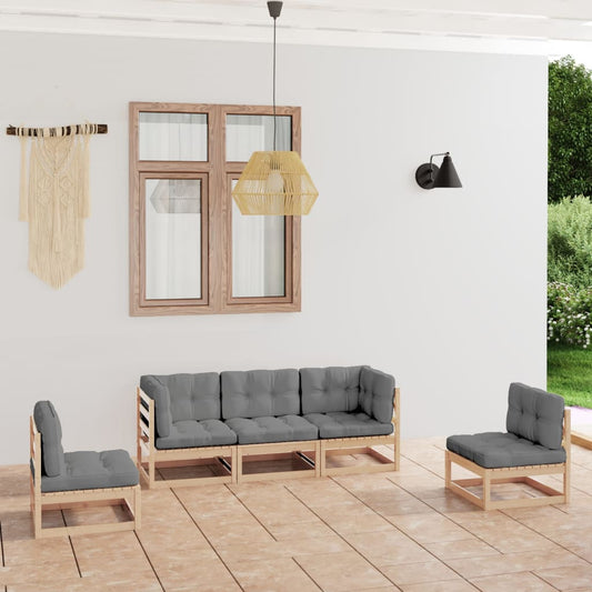 Hagesofagruppe med puter 5 deler heltre furu