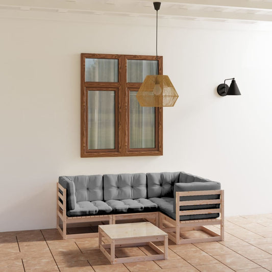 Hagesofagruppe med puter 5 deler heltre furu