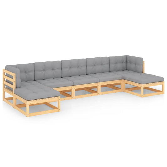 Hagesofagruppe med puter 7 deler heltre furu