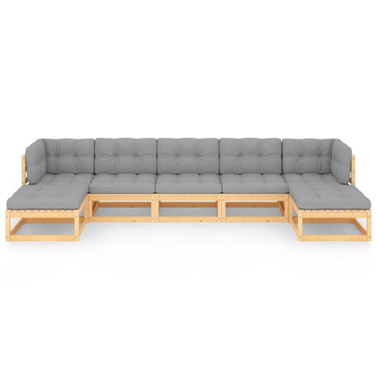 Hagesofagruppe med puter 7 deler heltre furu
