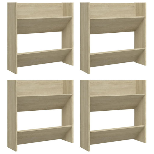 Veggskoskap 4 stk sonoma eik 60x18x60 cm konstruert tre