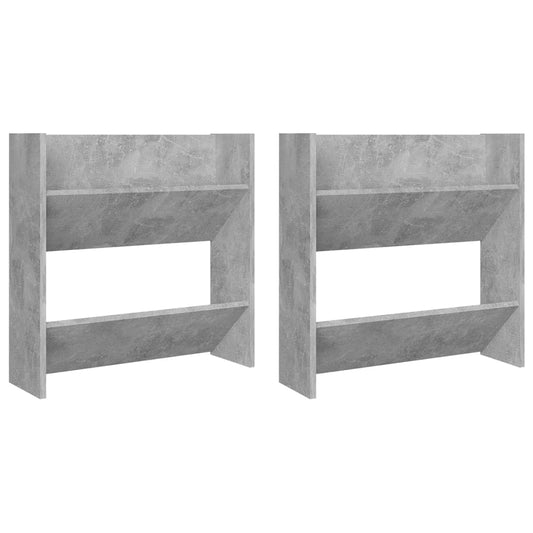 Veggskoskap 2 stk betonggrå 60x18x60 cm sponplate