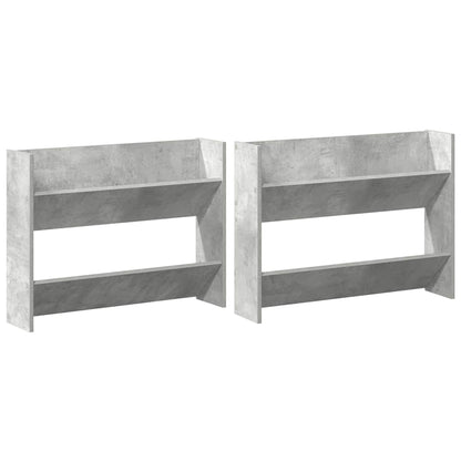 Veggskoskap 2 stk betonggrå 80x18x60 cm sponplate