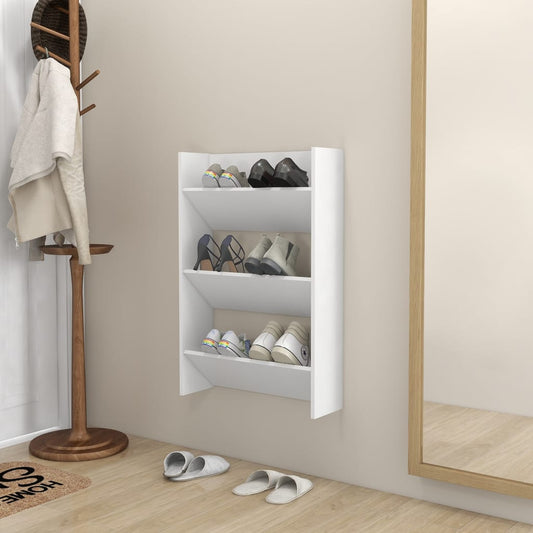 Veggskoskap hvit 60x18x90 cm sponplater