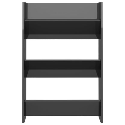Veggskoskap 2 stk høyglans grå 60x18x90 cm konstruert tre