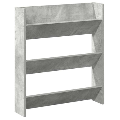 Veggskoskap betonggrå 80x18x90 cm sponplater