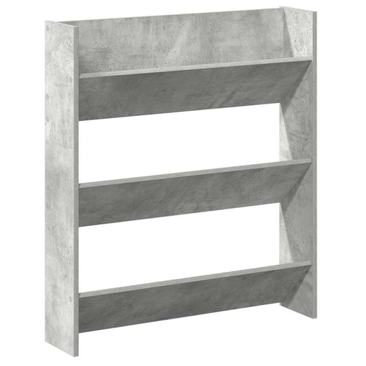 Veggskoskap betonggrå 80x18x90 cm sponplater