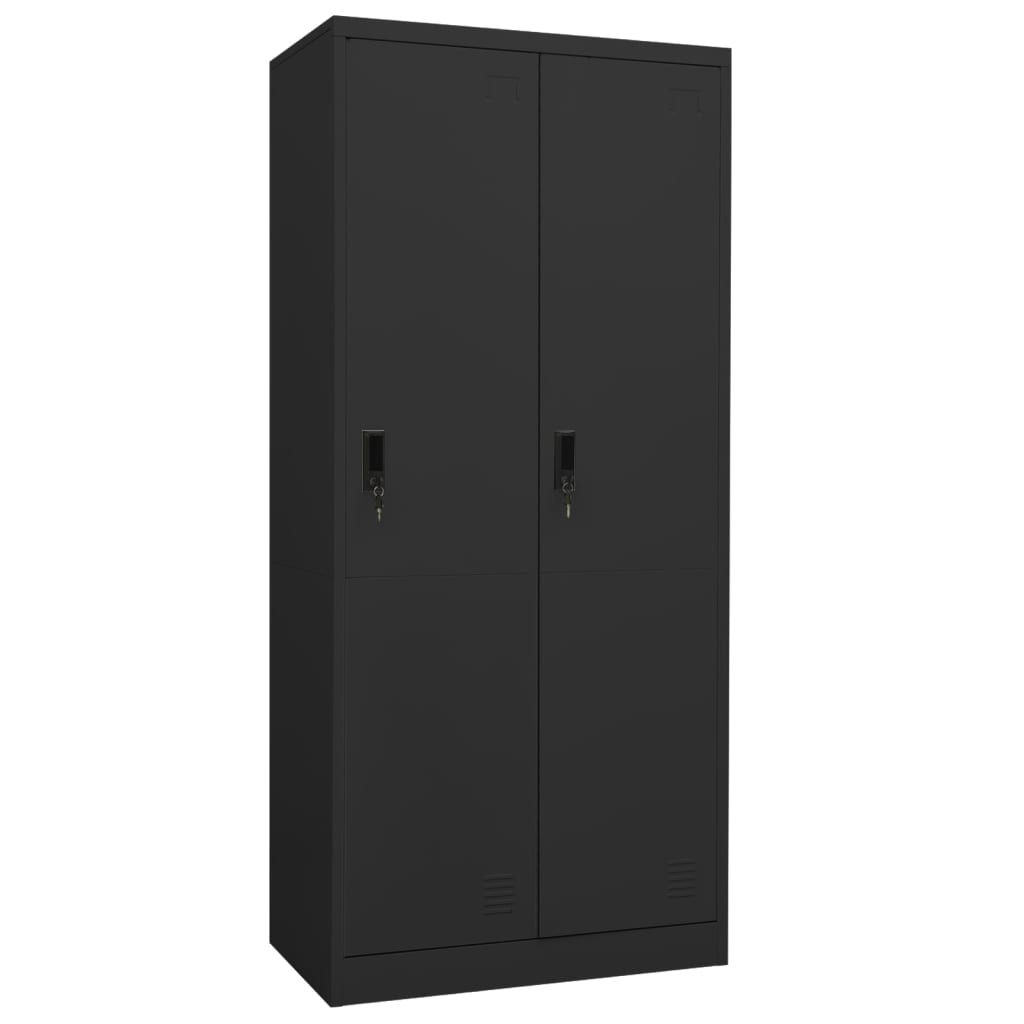 Garderobe antrasitt 80x50x180 cm stål