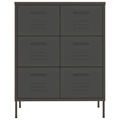 Kommode antrasitt 80x35x101,5 cm stål