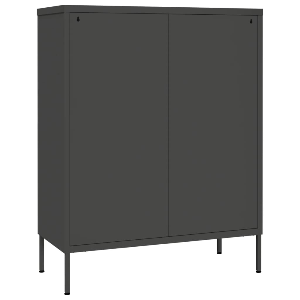 Kommode antrasitt 80x35x101,5 cm stål