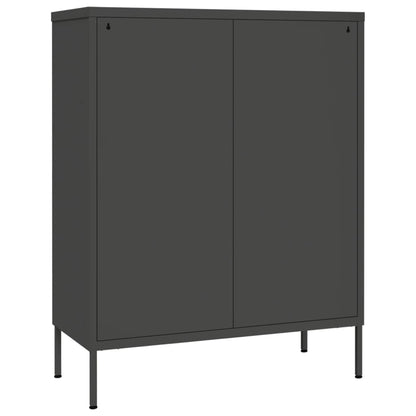 Kommode antrasitt 80x35x101,5 cm stål