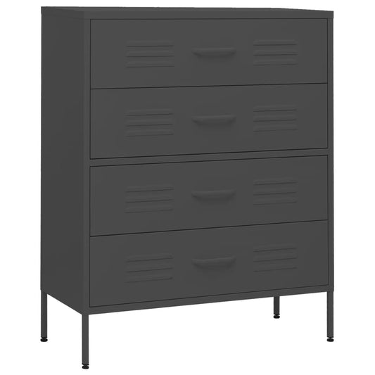 Kommode antrasitt 80x35x101,5 cm stål