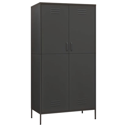 Garderobe antrasitt 90x50x180 cm stål