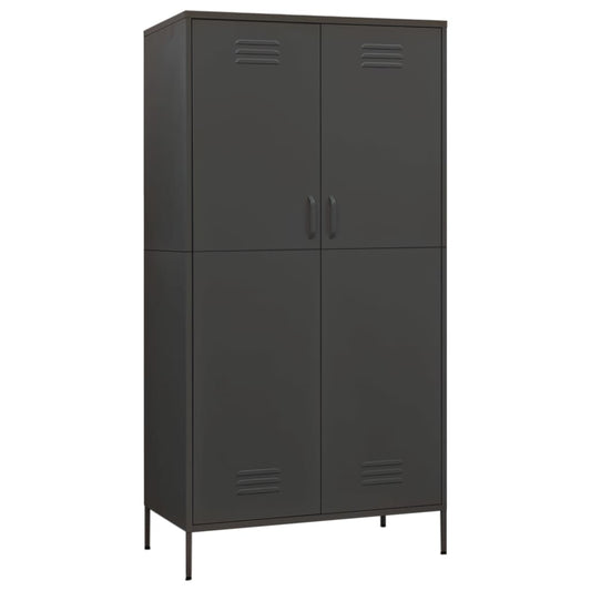 Garderobe antrasitt 90x50x180 cm stål