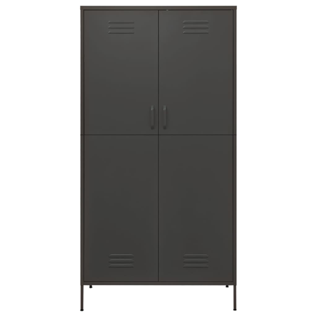 Garderobe antrasitt 90x50x180 cm stål