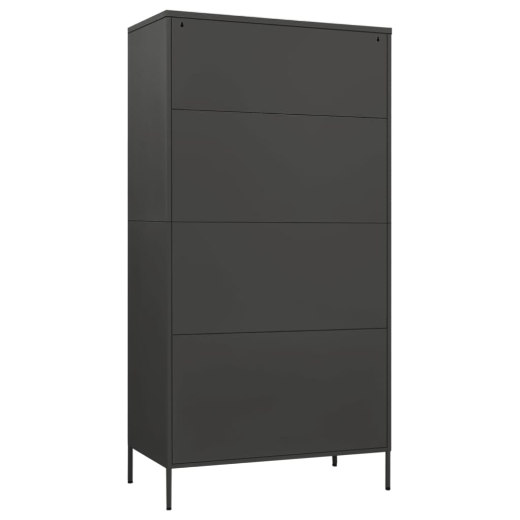 Garderobe antrasitt 90x50x180 cm stål