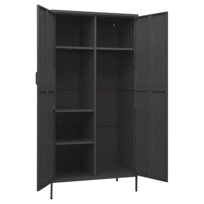 Garderobe antrasitt 90x50x180 cm stål