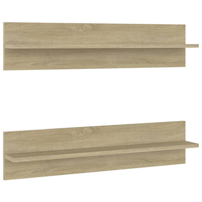 Vegghyller 2 stk sonoma eik 80x11,5x18 cm konstruert tre