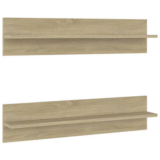Vegghyller 2 stk sonoma eik 80x11,5x18 cm konstruert tre