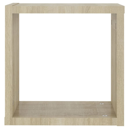 Vegghyller kubeformet 2 stk sonoma eik 30x15x30 cm