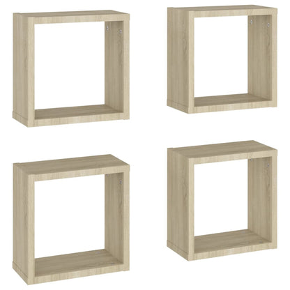 Vegghyller kubeformet 4 stk sonoma eik 30x15x30 cm