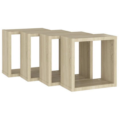 Vegghyller kubeformet 4 stk sonoma eik 30x15x30 cm