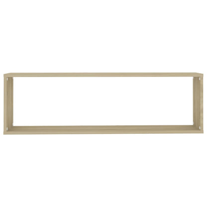 Vegghyller kubeformet 2 stk sonoma eik 100x15x30 cm sponplate