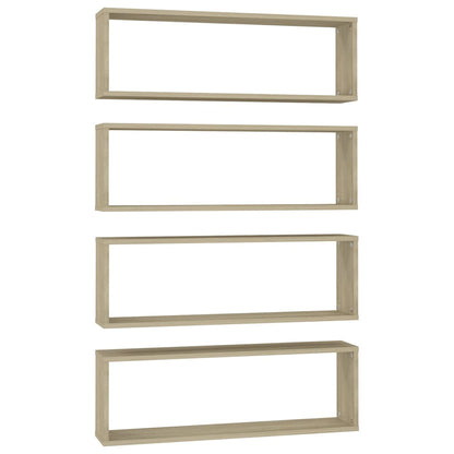 Vegghyller kubeformet 4 stk sonoma eik 80x15x26,5 cm sponplate