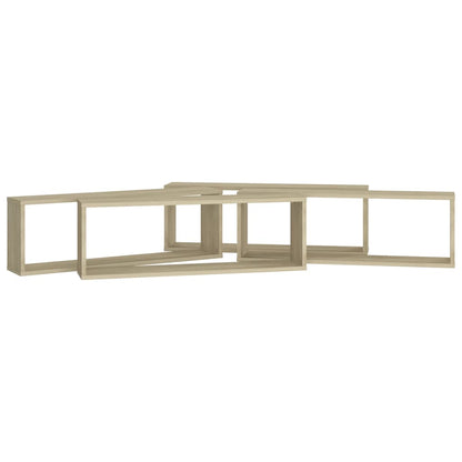 Vegghyller kubeformet 4 stk sonoma eik 80x15x26,5 cm sponplate
