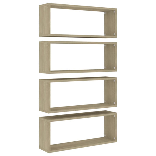 Vegghyller kubeformet 4 stk sonoma eik 60x15x23 cm sponplate