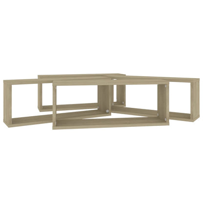 Vegghyller kubeformet 4 stk sonoma eik 60x15x23 cm sponplate